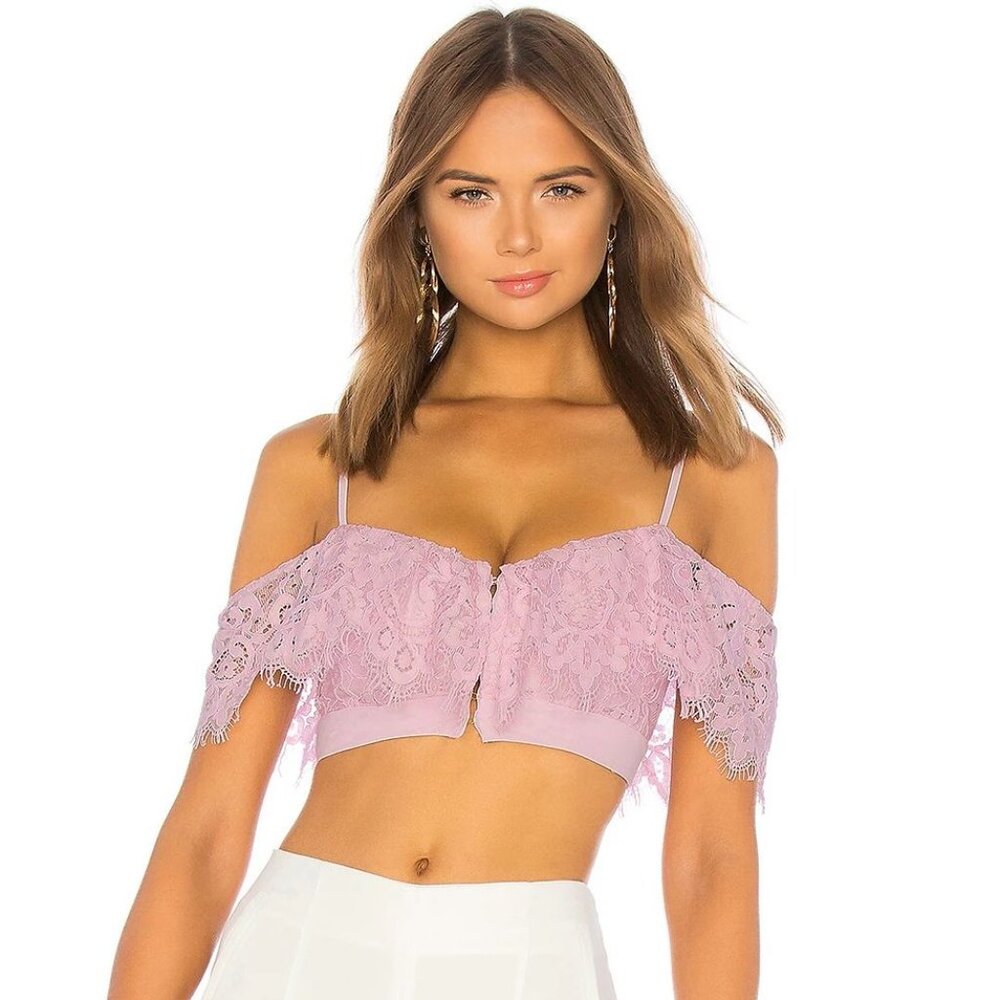 NBD x the Naven Twins NWT Annie Lace Crop Top in Lilac size Small
